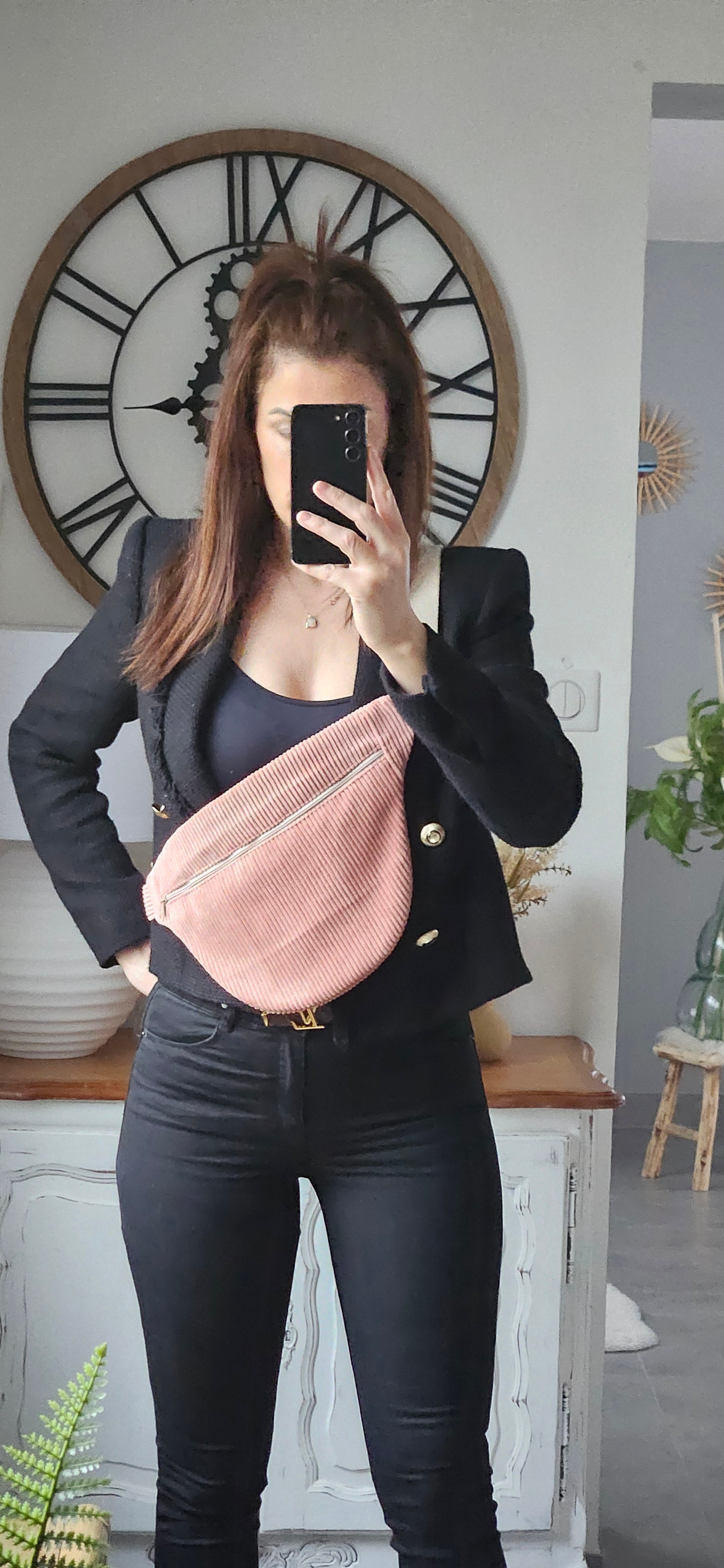 Sac banane velours côtelé