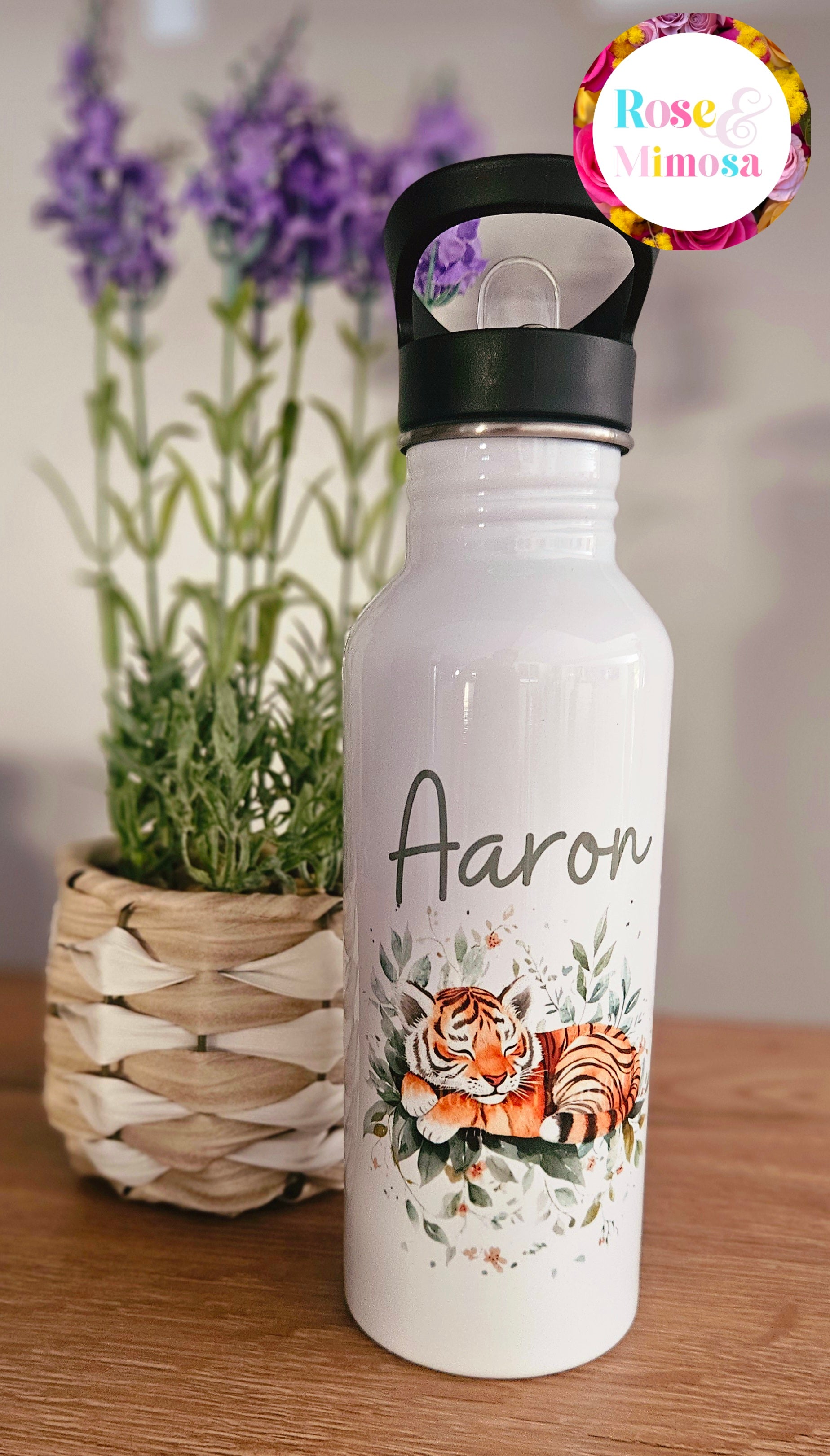 Gourde Personnalisée – Petit Tigre (600 ml) 🐯