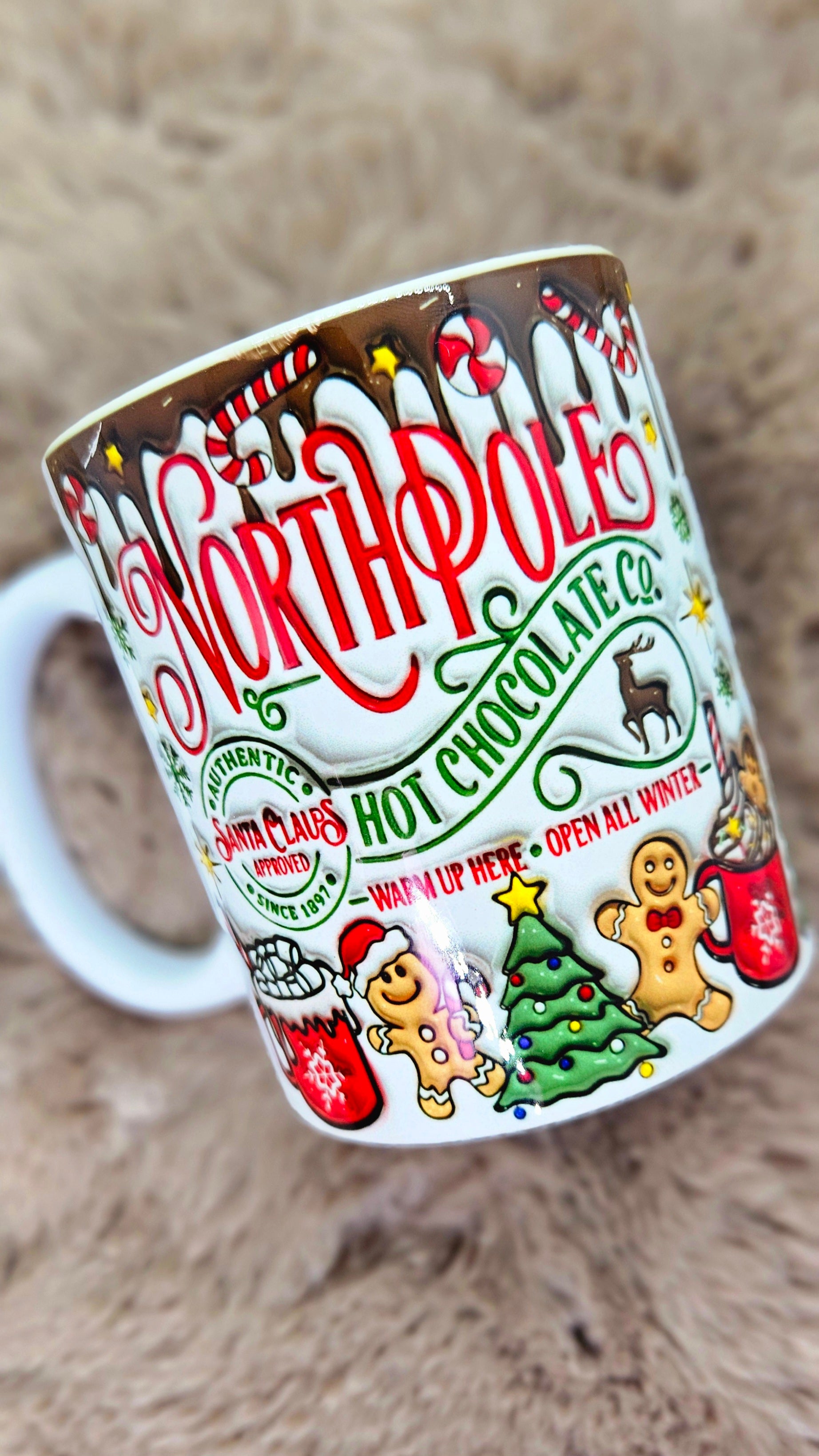 đ
Mug âNorth Pole â Hot Chocolate Co.â