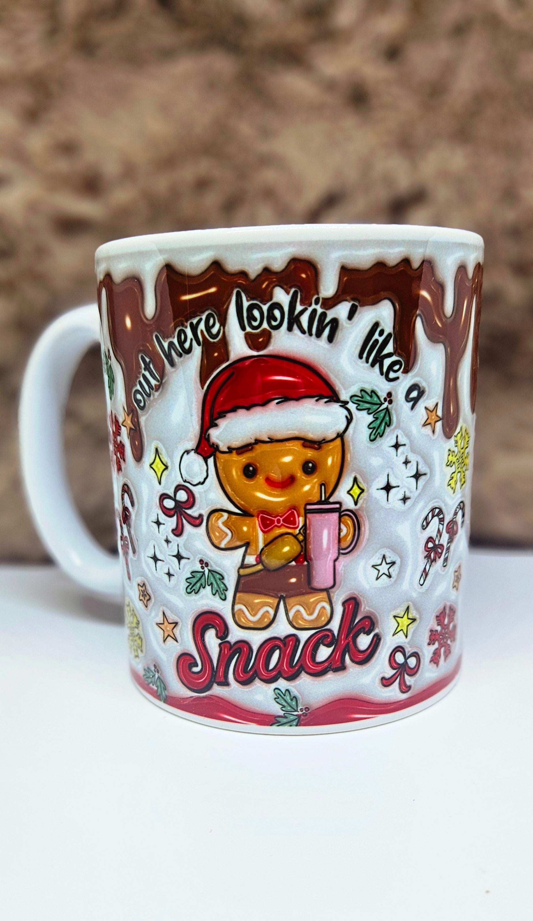 đ« Mug âSnackâ â Gingerbread Edition (Effet 3D) đ
