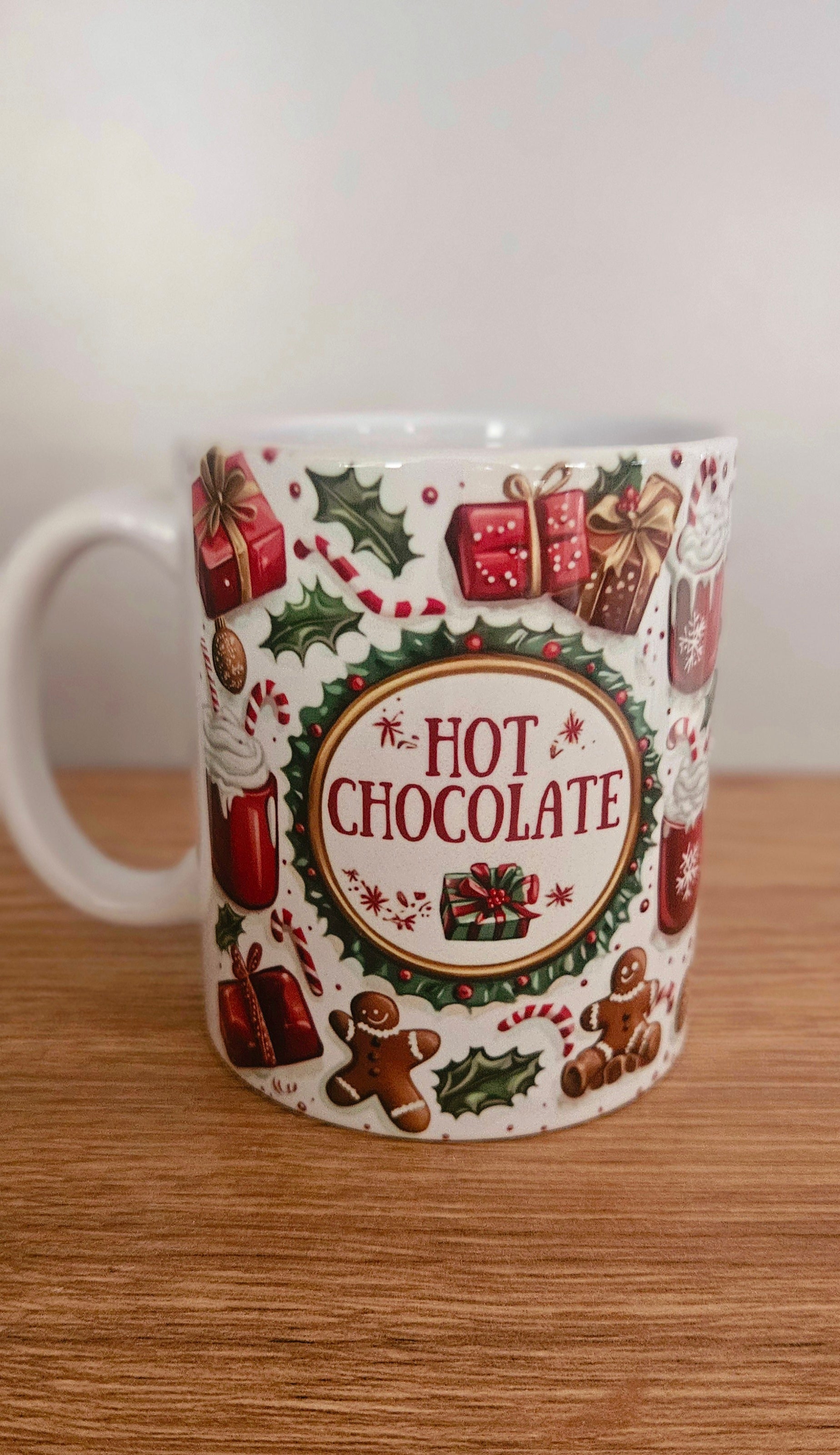 đ« Mug âHot Chocolateâ â Douceurs de NoĂ«l (Effet 3D) đ
