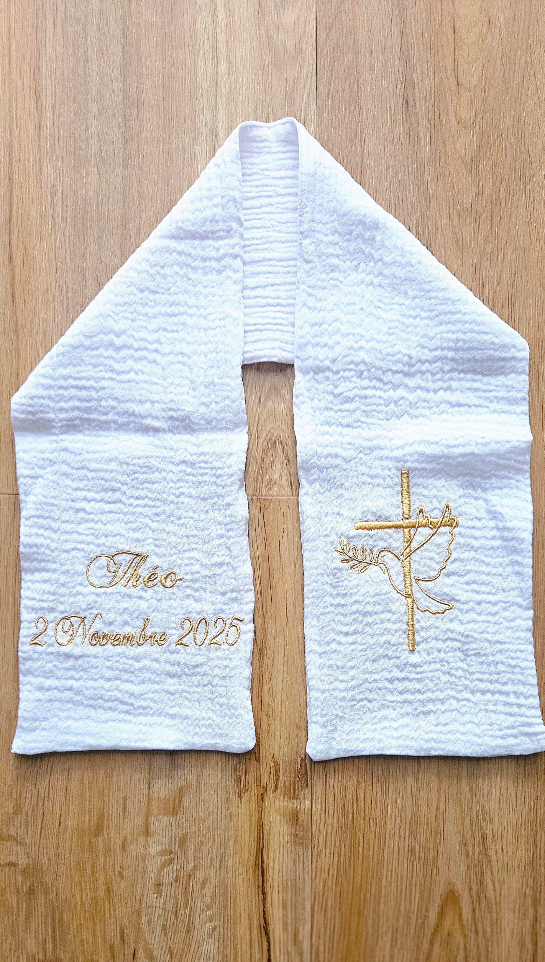 ✝️ Étole de baptême brodée personnalisée ✨