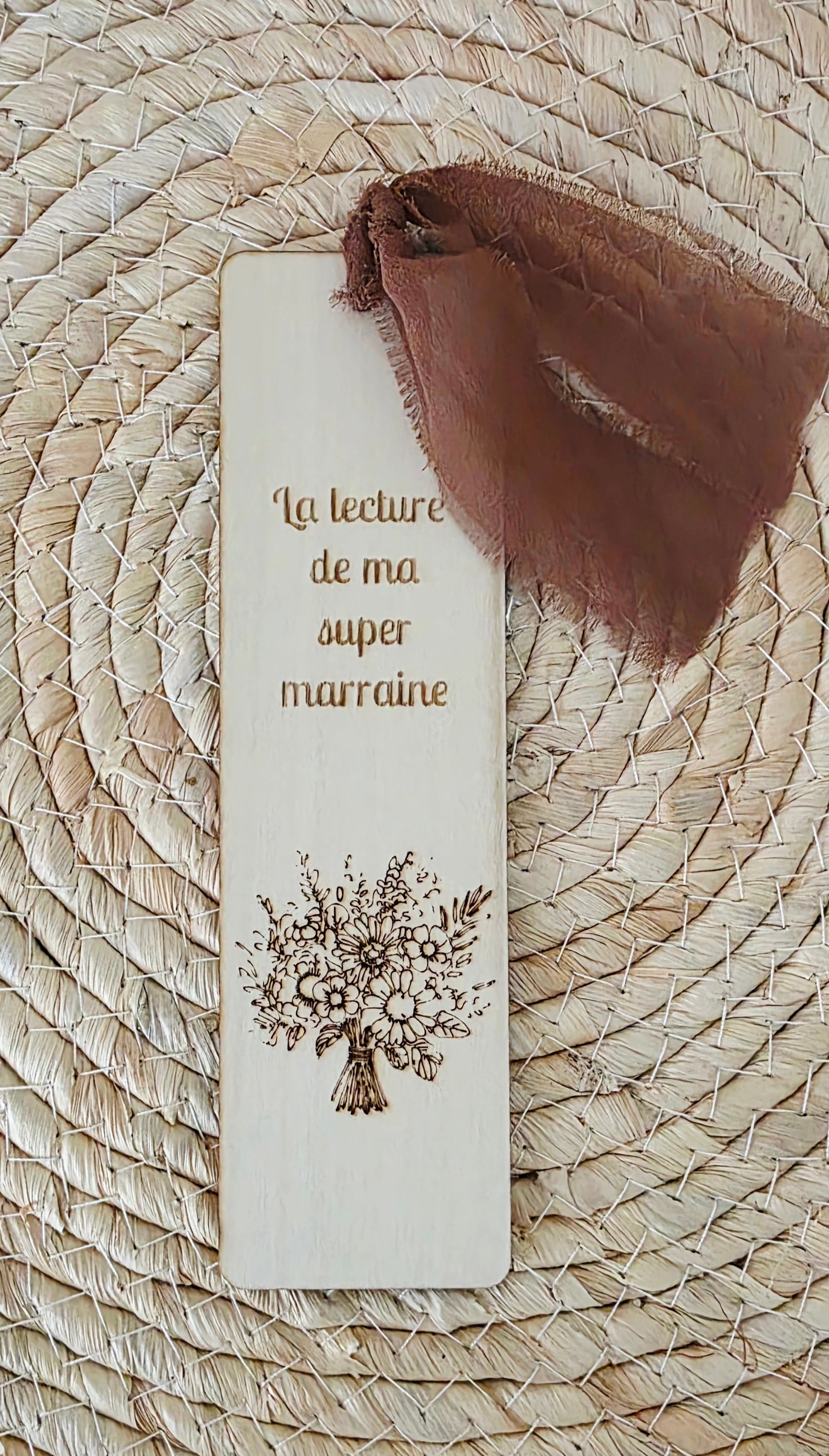 đ Marque-page en bois personnalisĂ© â Super Marraine đ