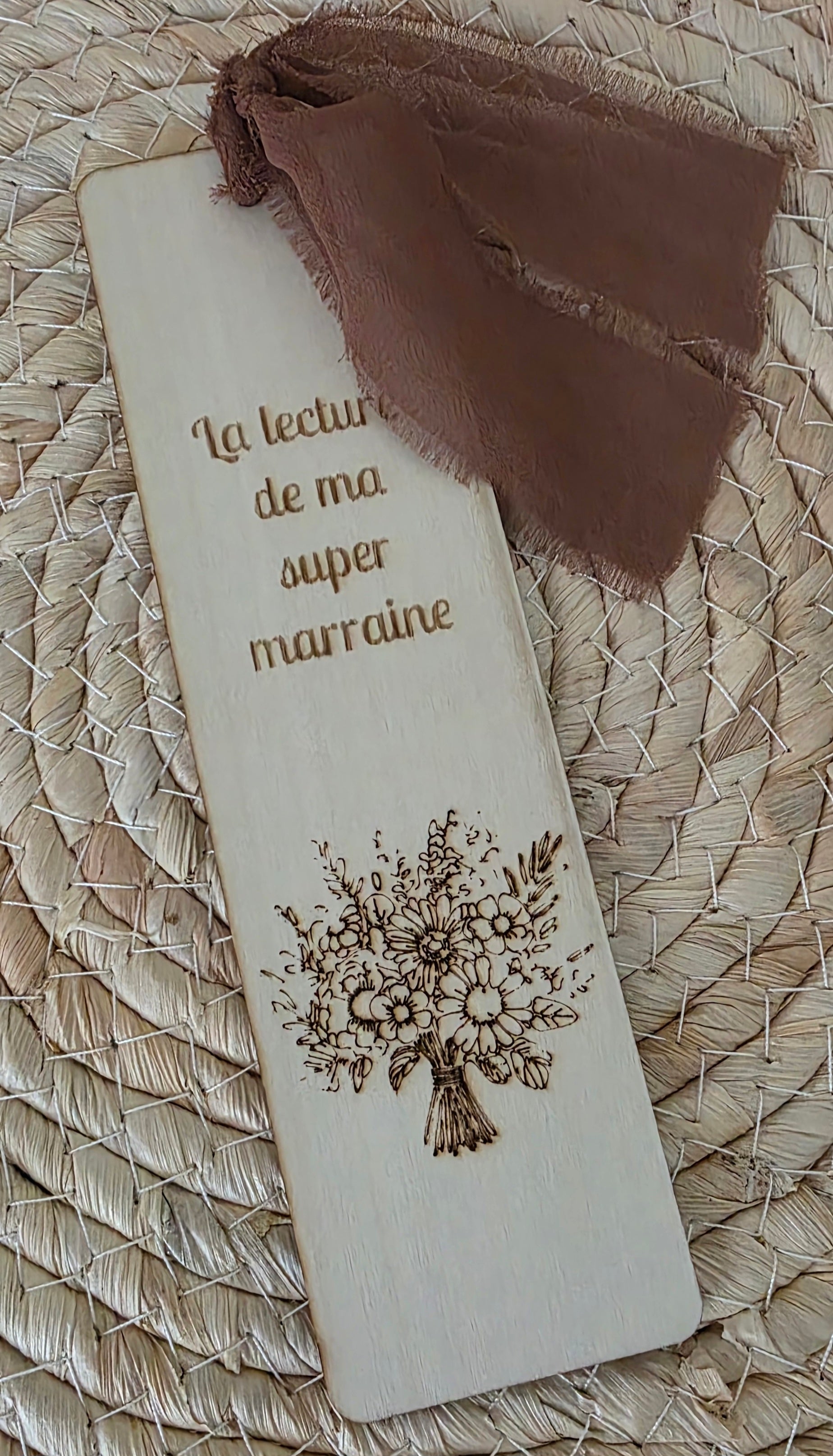 đ Marque-page en bois personnalisĂ© â Super Marraine đ