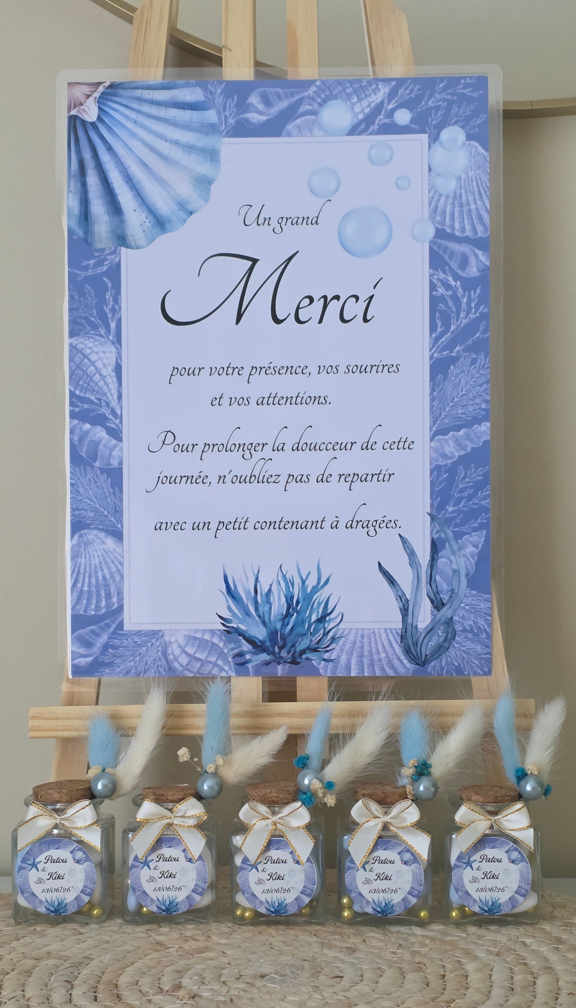 Contenant à dragées thème mer