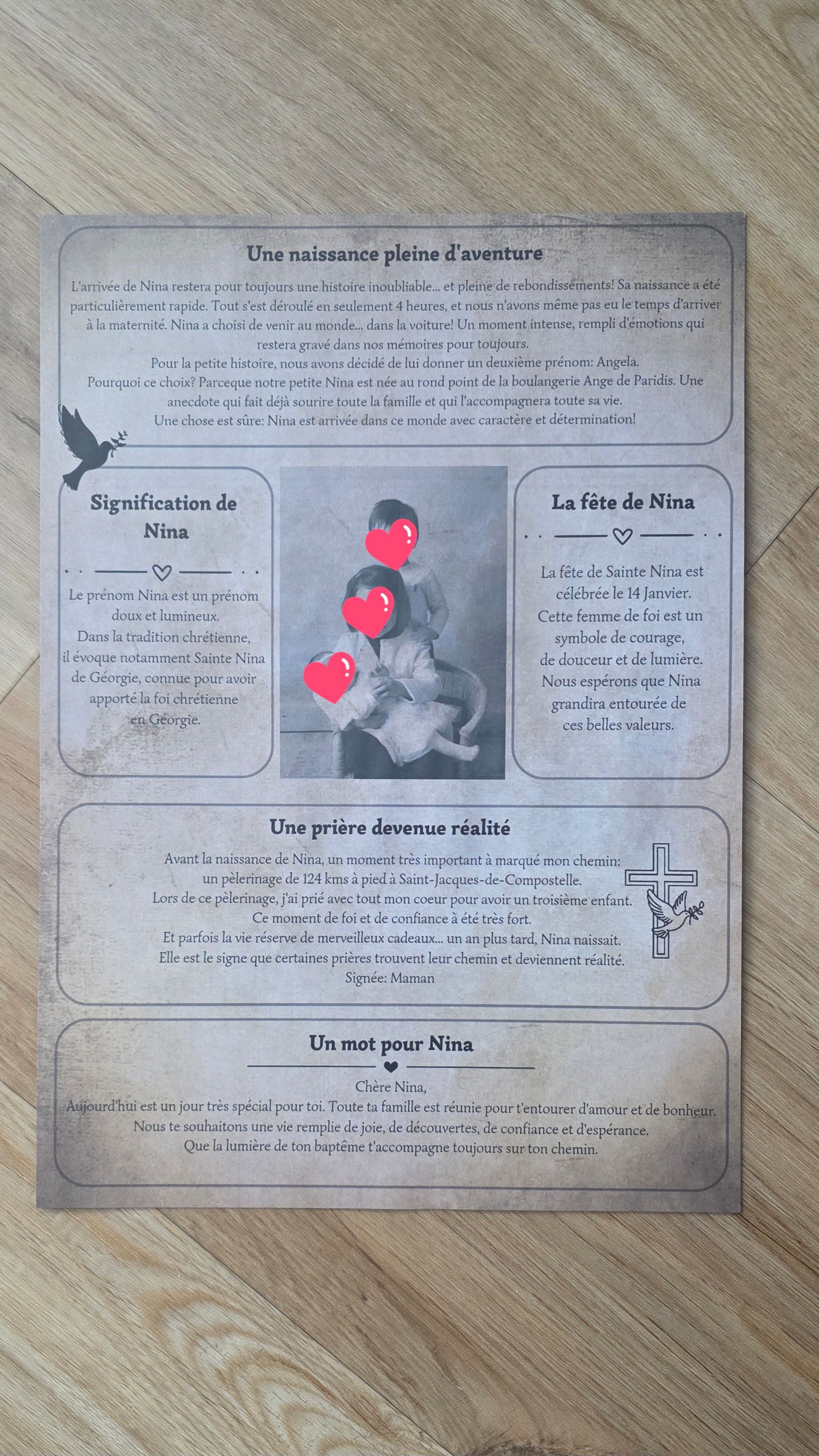 📰 Gazette de Baptême Personnalisée – Un souvenir unique et émouvant