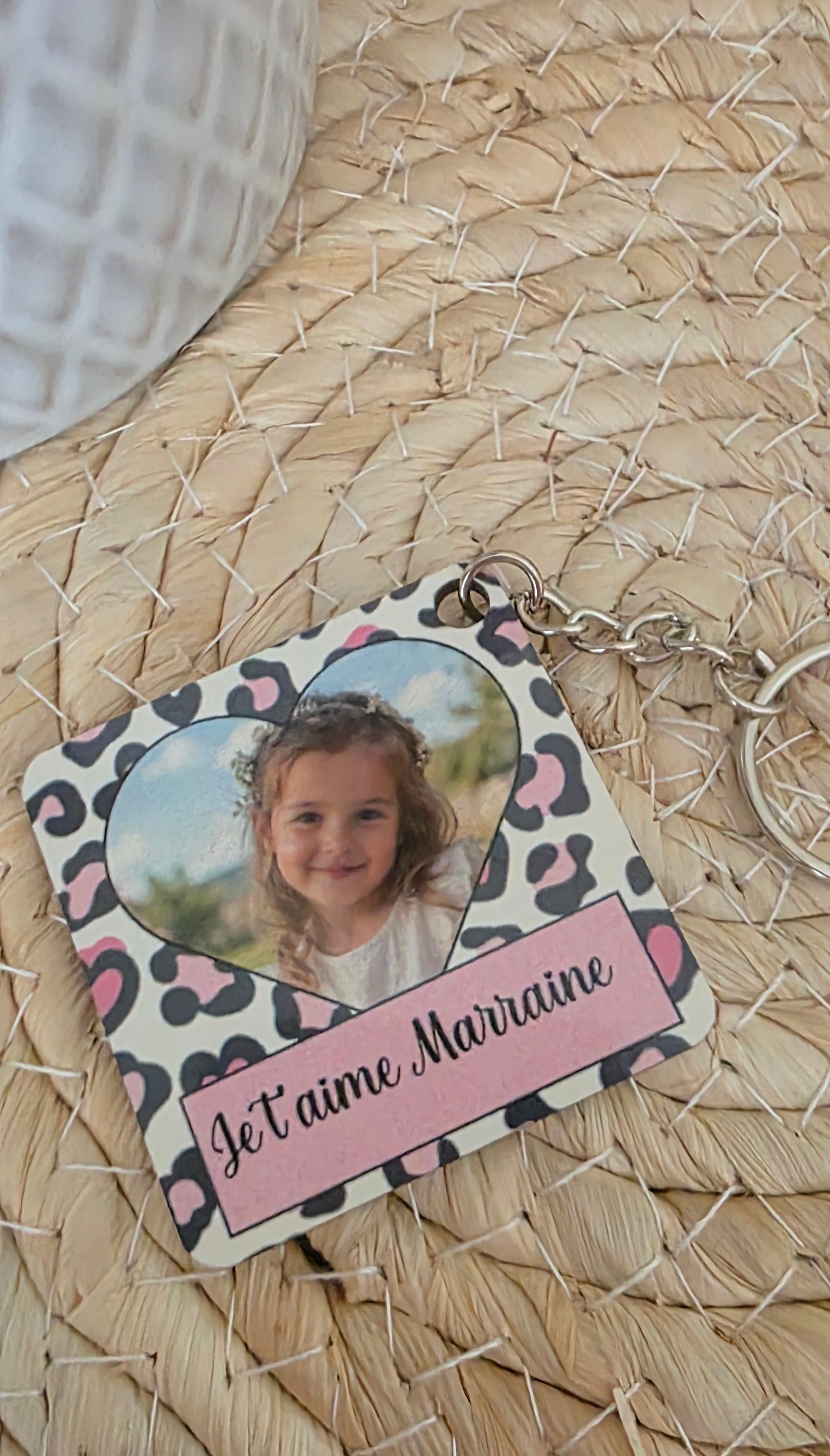 Porte-clé photo personnalisé 💕 | Cadeau marraine