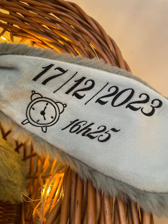 Doudou lapin vert personnalisé