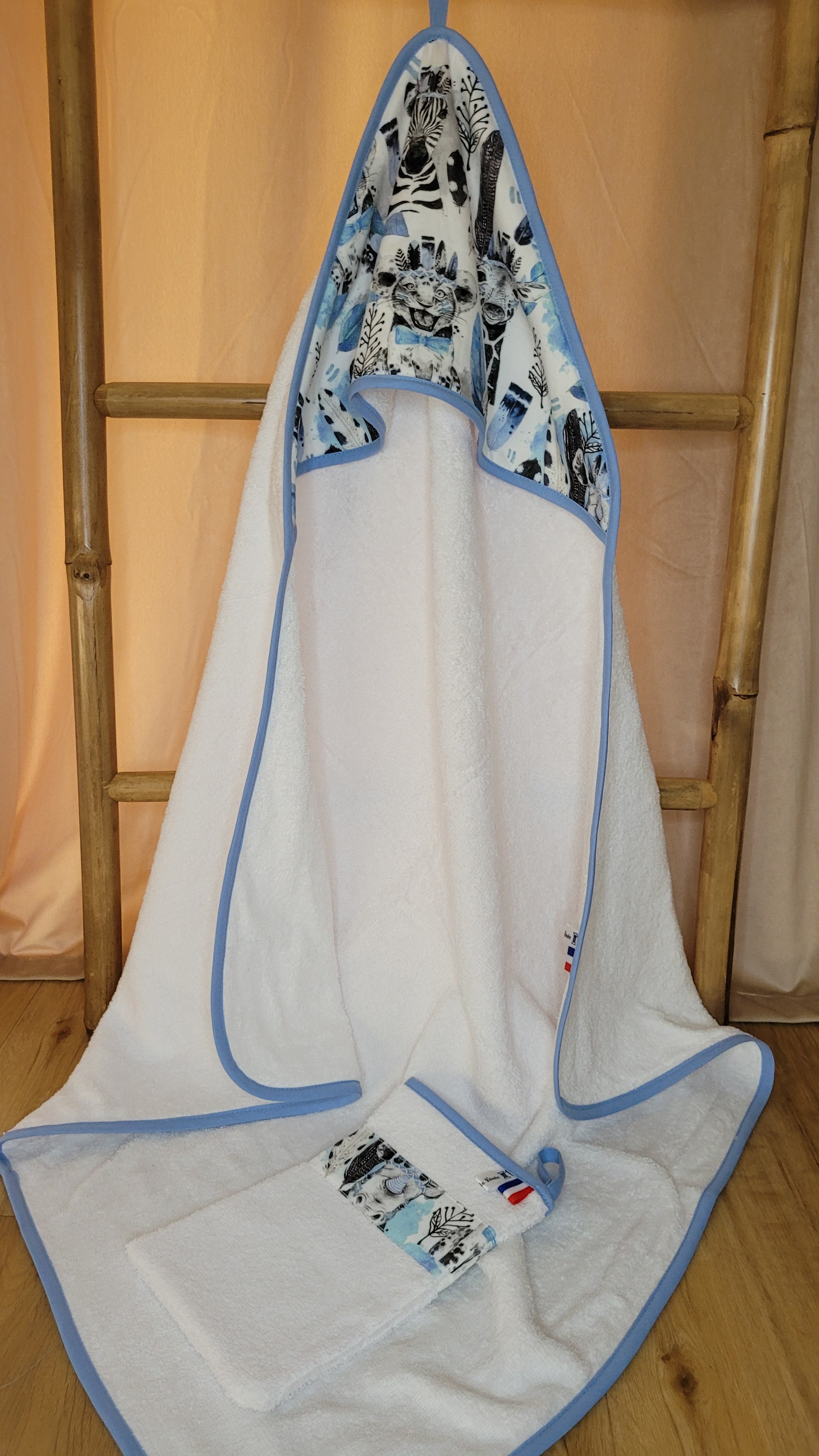 Cape de bain et son gant