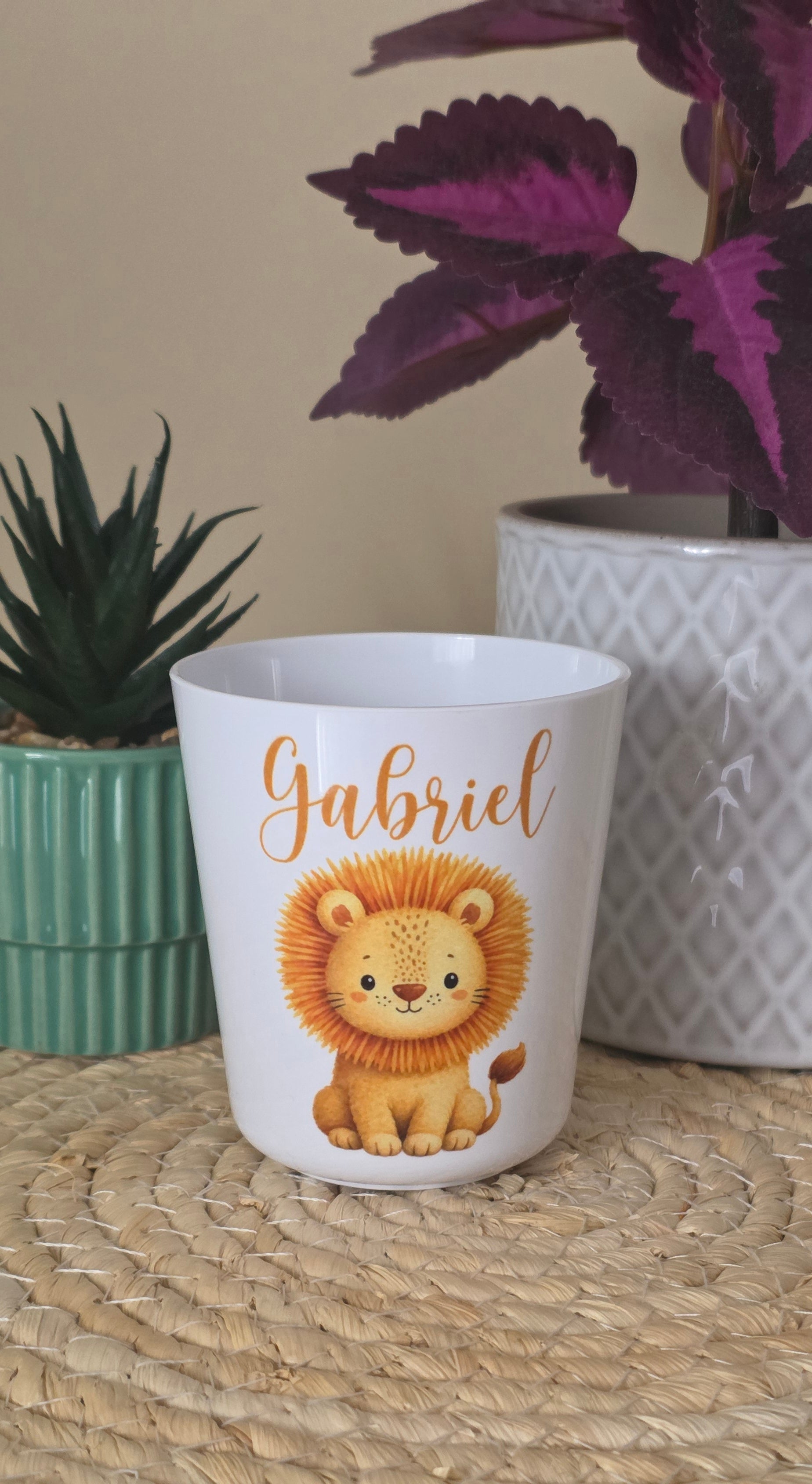 🦁 Gobelet personnalisé Lion avec prénom – 25 cl