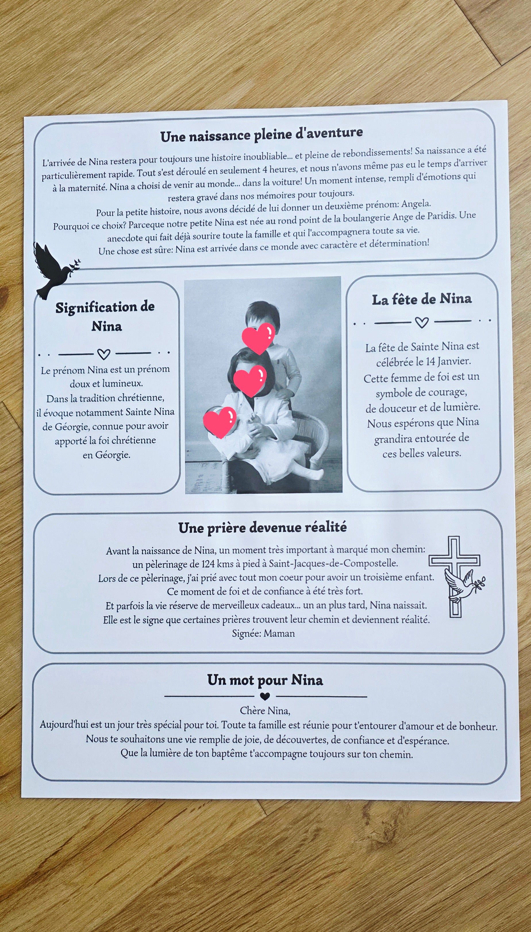 📰 Gazette de Baptême Personnalisée – Un souvenir unique et émouvant