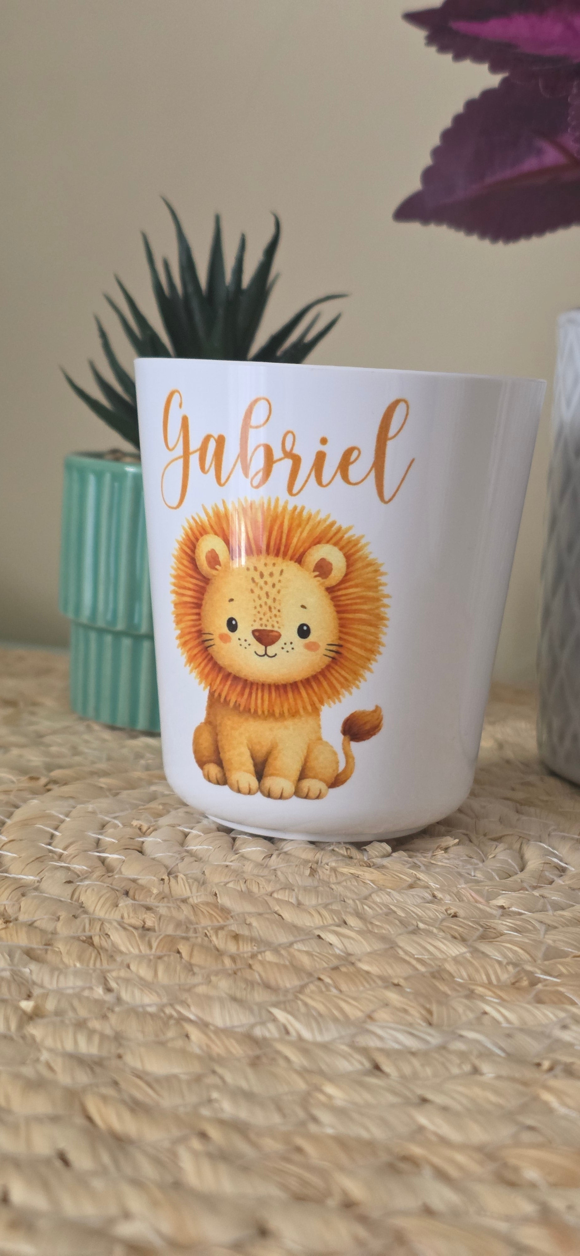🦁 Gobelet personnalisé Lion avec prénom – 25 cl