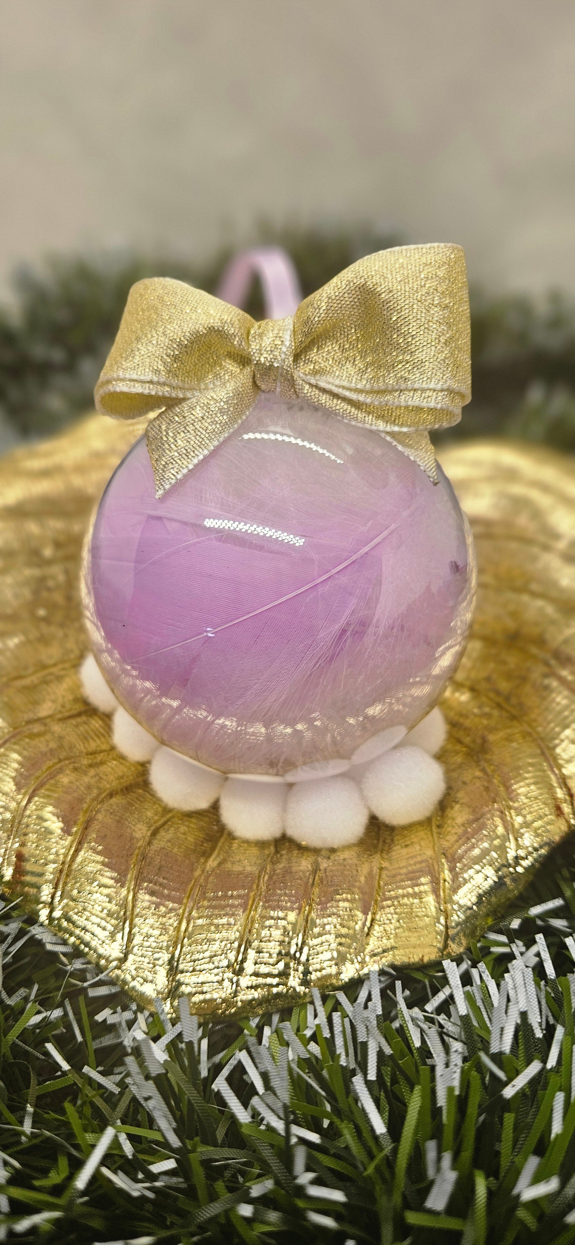 Boule plume lila