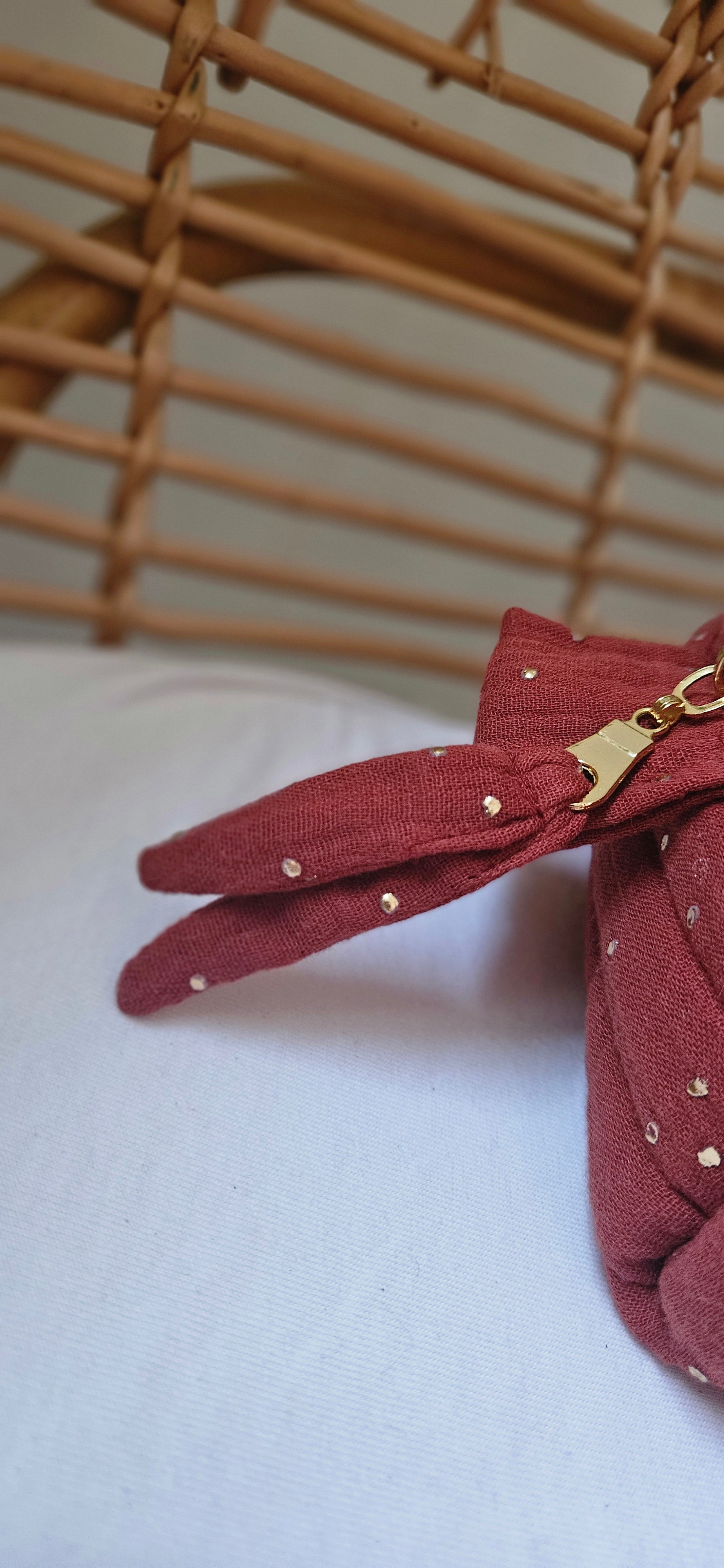 Trousse matelassée couleur terracotta
