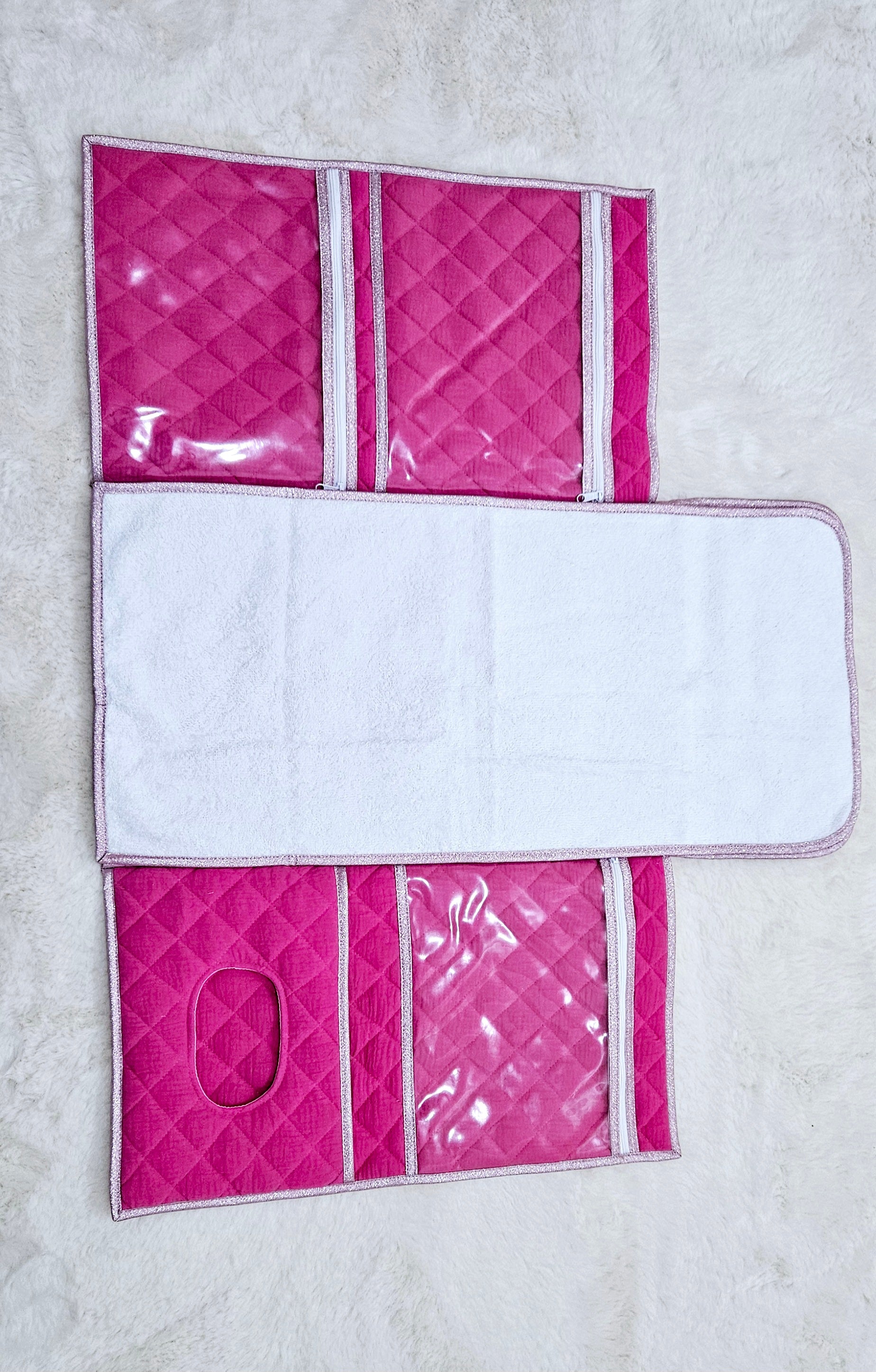 Tapis à langer nomade Rose fushia