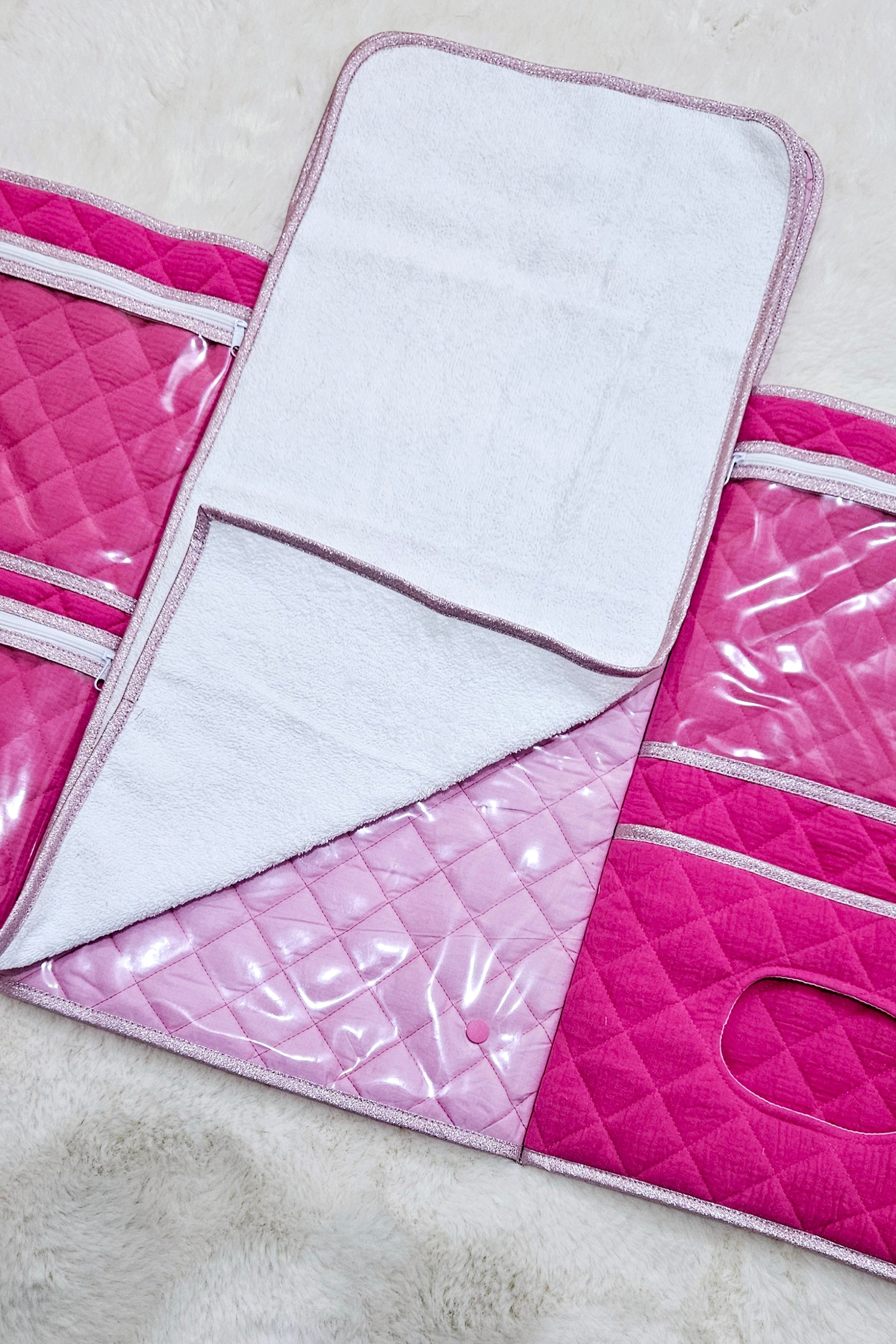Tapis à langer nomade Rose fushia