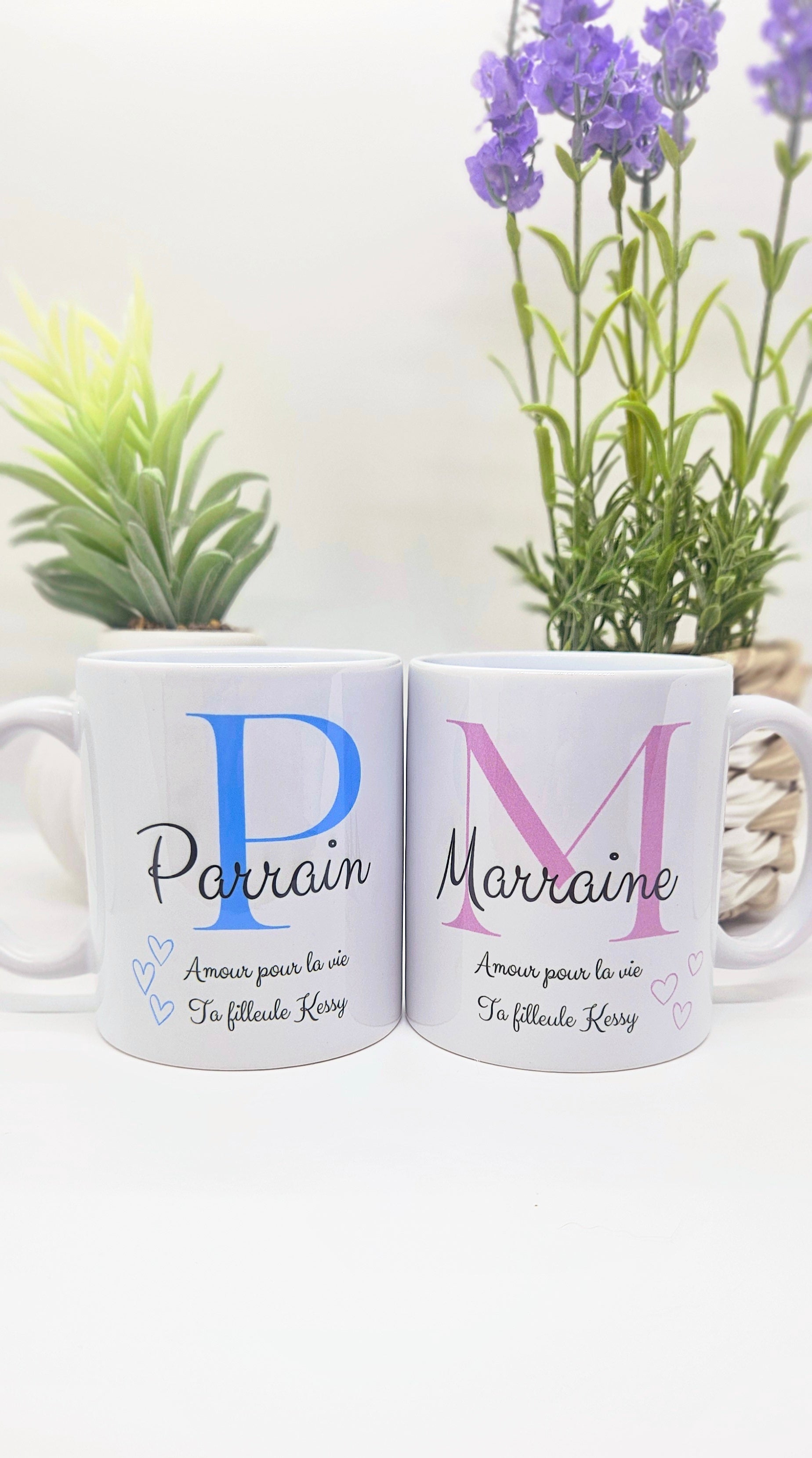 Mug “parrain – Amour pour la vie” personnalisé