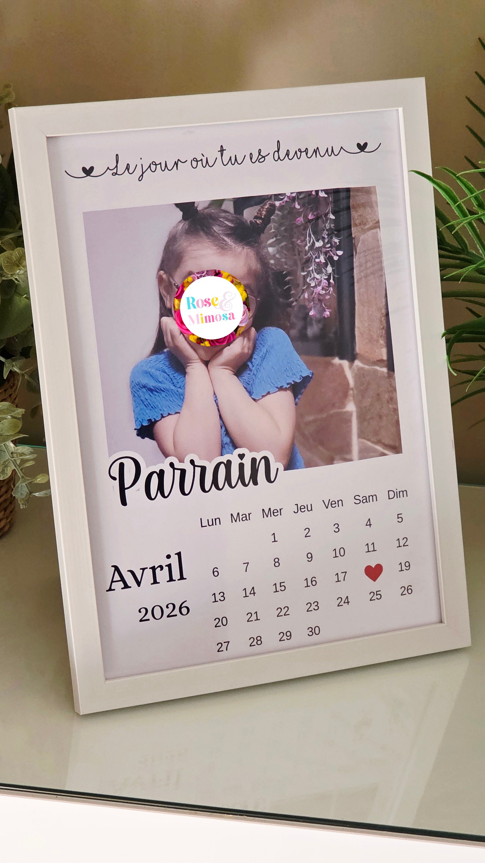 ✨ Cadre personnalisé – Le jour où tu es devenu Parrain / Marraine ✨
