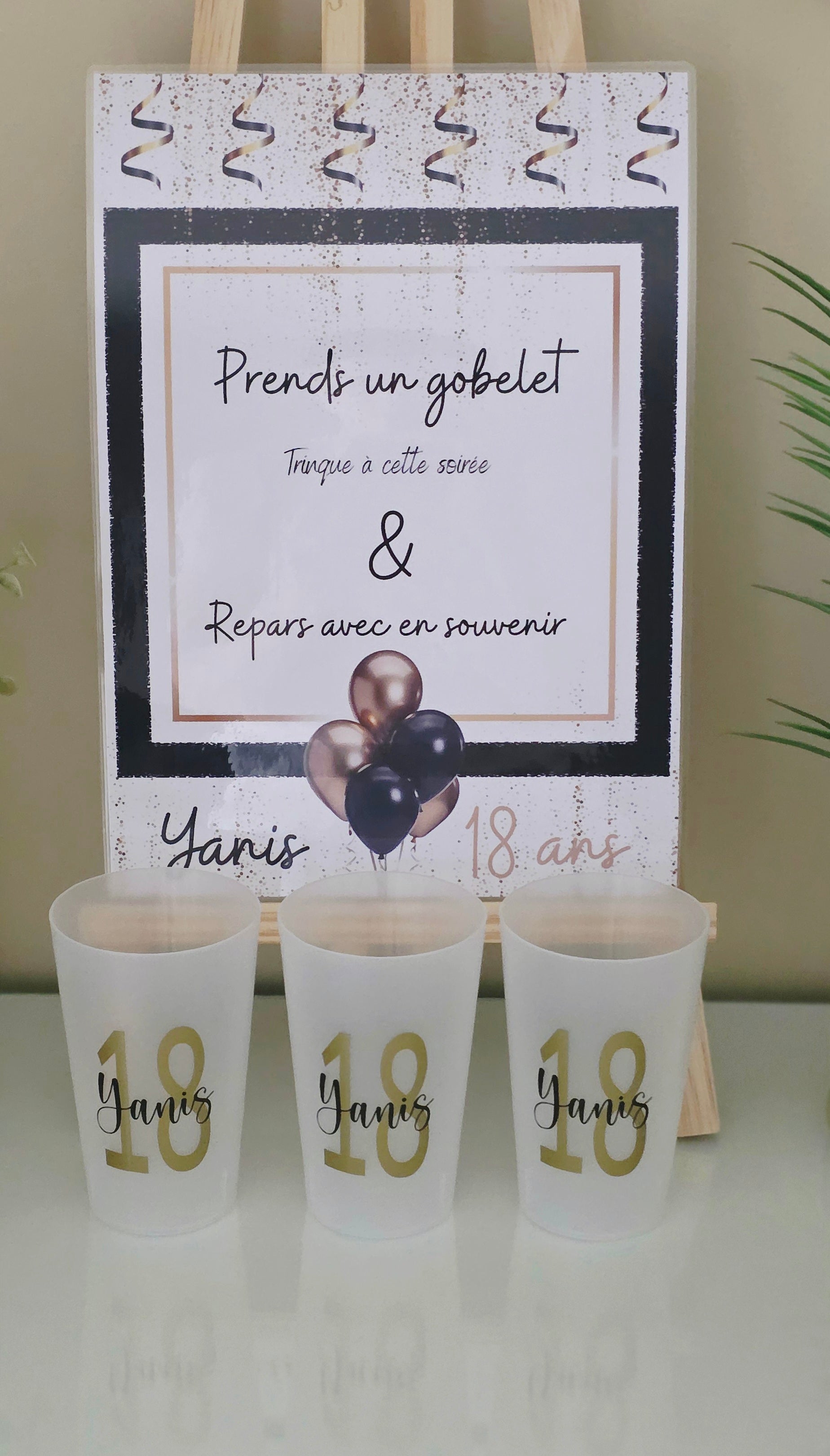 🥂 Gobelet personnalisé anniversaire – Vinyle permanent