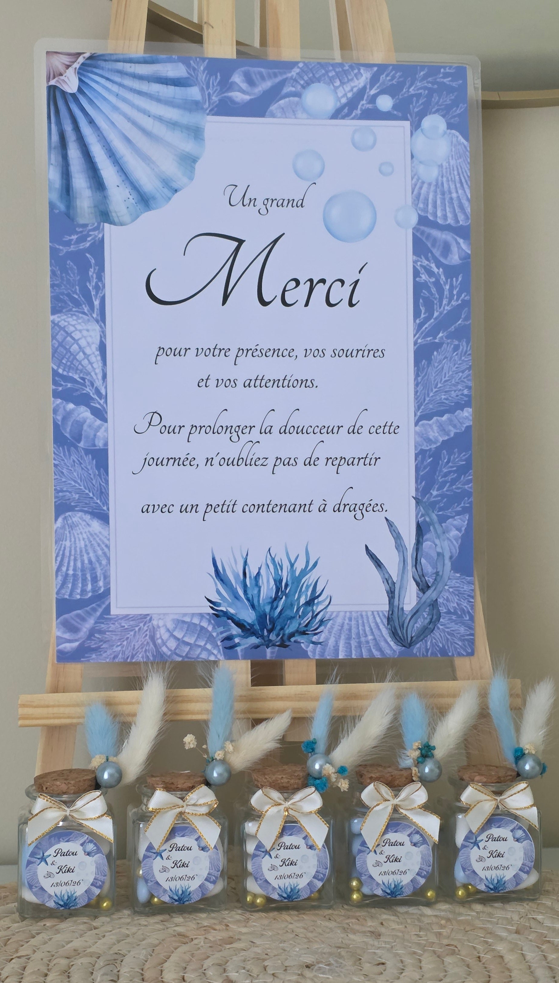 Contenant à dragées thème mer