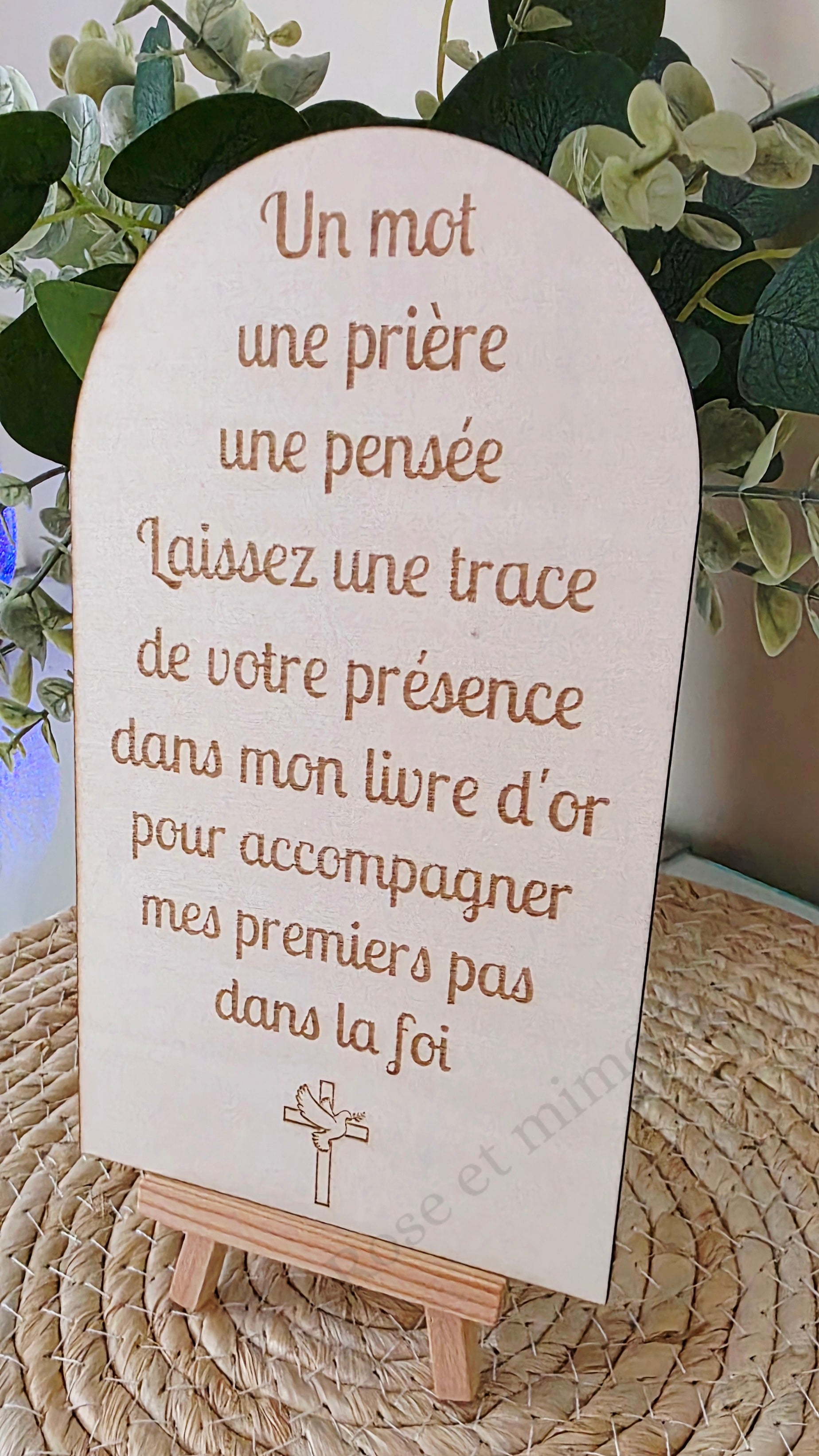 ✨ Petite pancarte en bois gravée pour livre d’or ✨