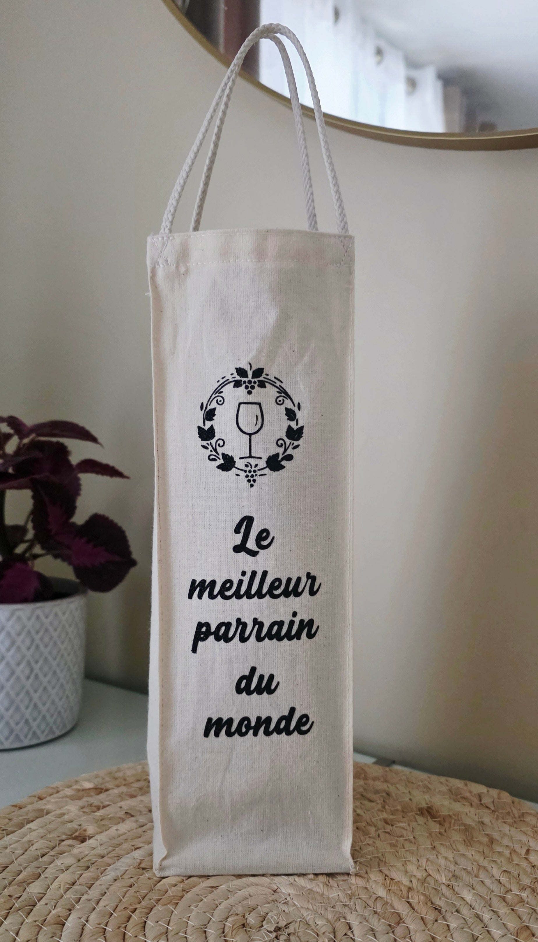 Sac à bouteille personnalisé 🍷 | Cadeau parrain, tonton, papa…