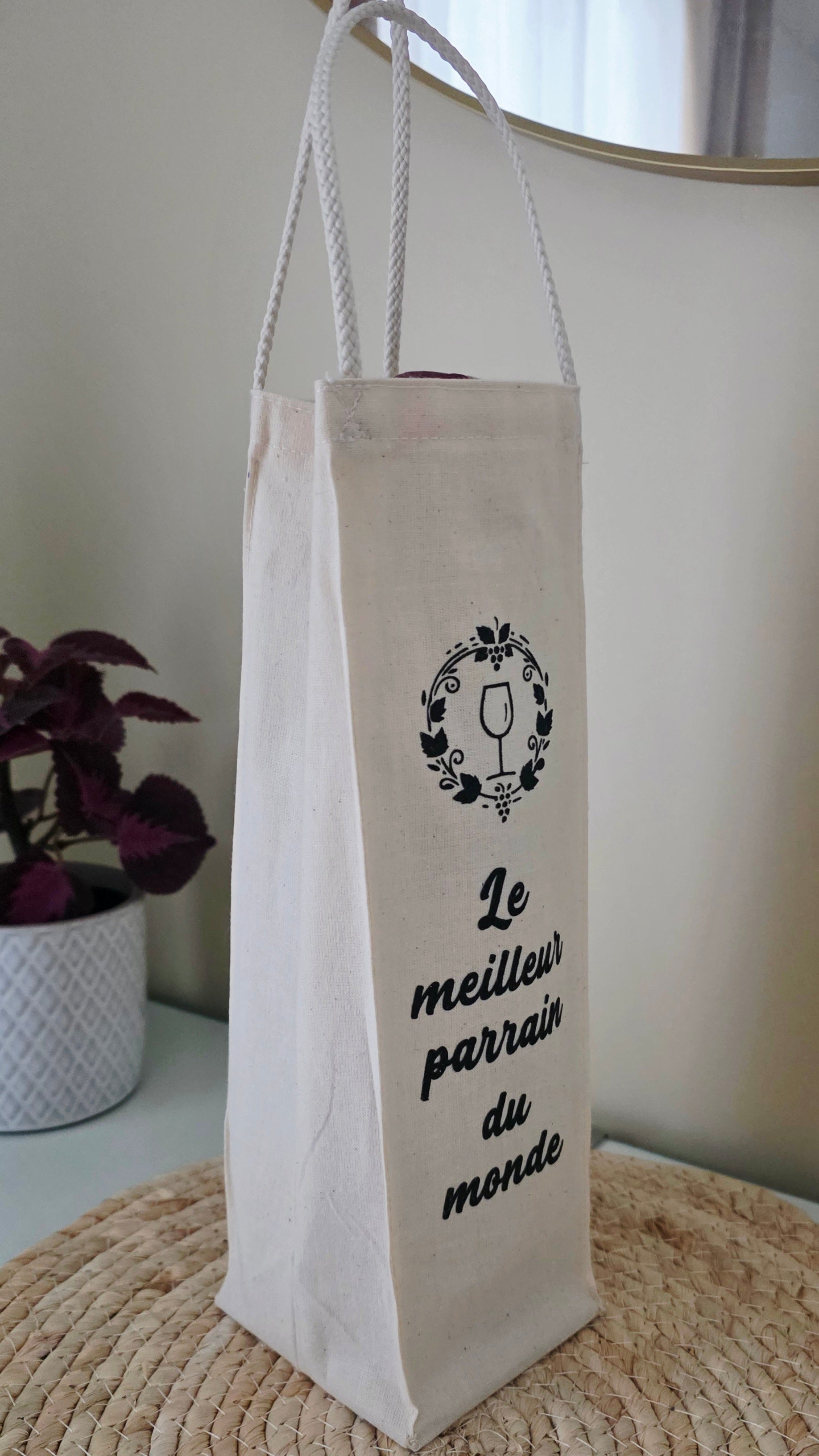 Sac à bouteille personnalisé 🍷 | Cadeau parrain, tonton, papa…