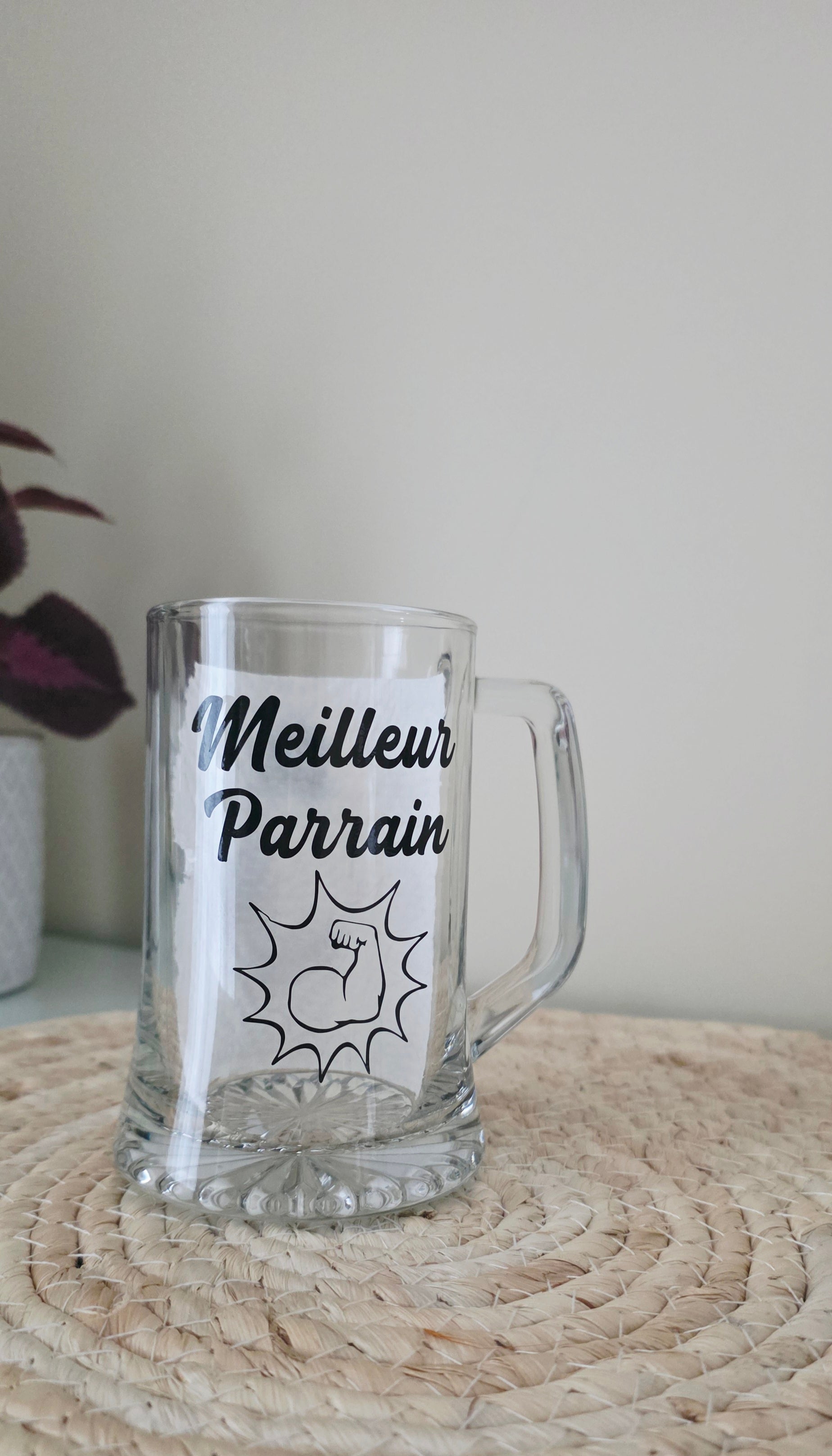 Verre à bière personnalisé 🍺 | Cadeau parrain, tonton, papa…