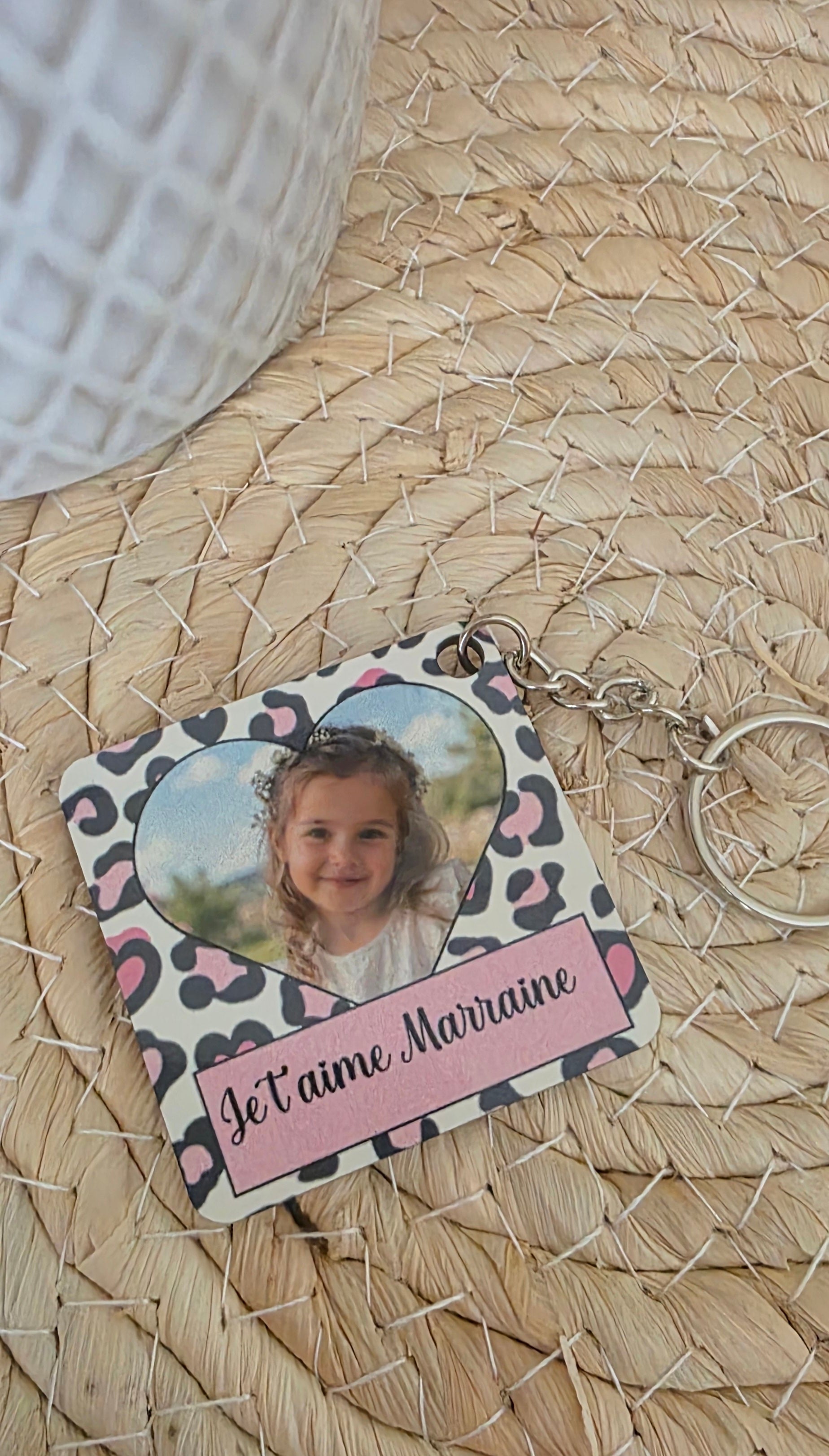 Porte-clé photo personnalisé 💕 | Cadeau marraine