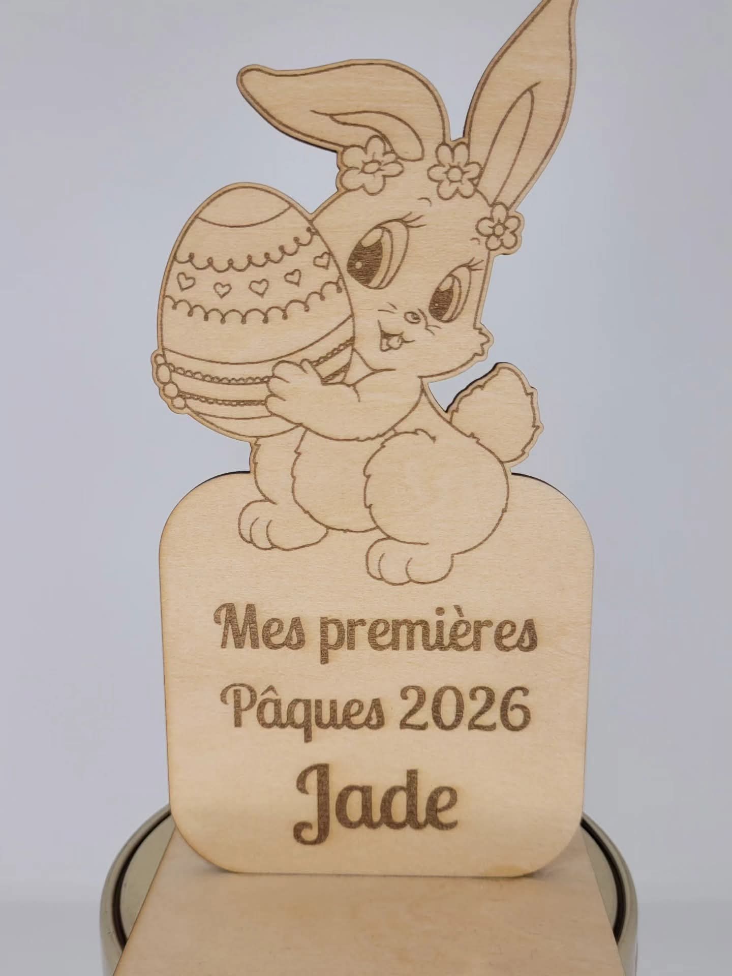 🌸 Support souvenir – Mes premières Pâques personnalisé 🐣🐰