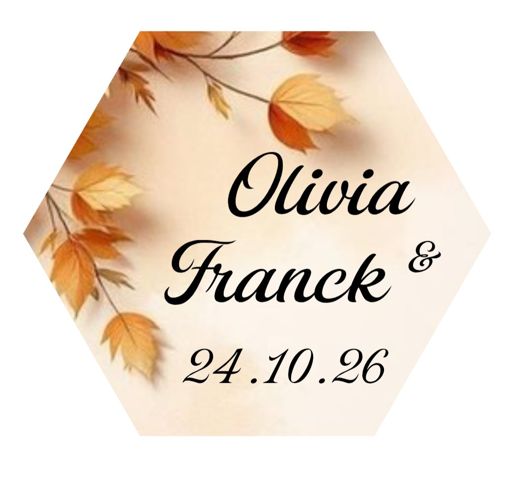 🍂 Gobelet mariage personnalisé – Thème automne feuilles dorées