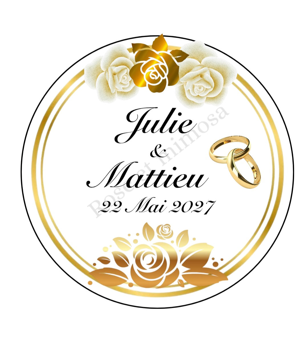 Gobelet mariage personnalisé or et blanc – Cadeau invités élégant et réutilisable